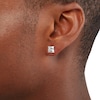 Thumbnail Image 3 of 14K Solid Gold CZ Square Solitaire Studs