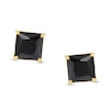 Thumbnail Image 0 of Men's 7mm Square Black Cubic Zirconia Solitaire Stud Earrings in 14K Gold