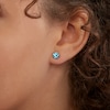 Thumbnail Image 2 of 6mm Blue Cubic Zirconia Solitaire Stud Earrings in 14K Gold