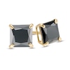 Thumbnail Image 0 of 5mm Princess-Cut Black Cubic Zirconia Solitaire Stud Earrings in 14K Gold