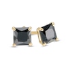 Thumbnail Image 0 of 4mm Princess-Cut Black Cubic Zirconia Solitaire Stud Earrings in 14K Gold