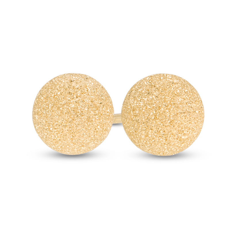 6mm Textured Ball Stud Earrings in 14K Gold