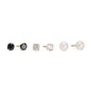 Thumbnail Image 0 of 5mm Cultured Freshwater Pearl, Black and White Cubic Zirconia Solitaire Three Pair Stud Earrings Set in 10K Gold