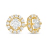 Thumbnail Image 0 of Child's 4mm White Cubic Zirconia Frame Stud Earrings in 14K Gold