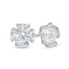 Thumbnail Image 0 of 5mm Cubic Zirconia Solitaire Tulip Stud Earrings in 14K White Gold