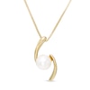Thumbnail Image 0 of 4 - 4.5mm Cultured Freshwater Pearl Bypass Pendant in 10K Gold