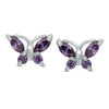 Thumbnail Image 0 of Child's Marquise Purple Cubic Zirconia Butterfly Stud Earrings in Sterling Silver