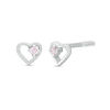 Thumbnail Image 0 of Child's Cubic Zirconia Heart Outline Stud Earrings in Sterling Silver