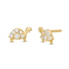 Thumbnail Image 0 of Child's Cubic Zirconia Turtle Stud Earrings in 14K Gold