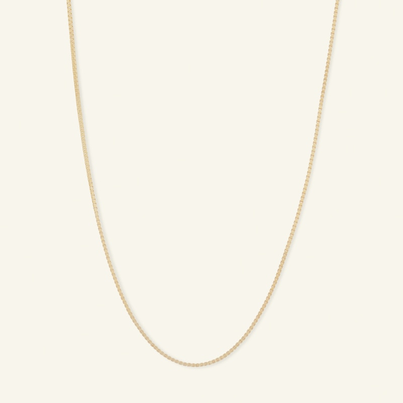 050 Gauge Box Chain Necklace in 14K Solid Gold - 18"
