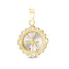 Thumbnail Image 0 of Cubic Zirconia Holy Spirit Diamond-Cut Necklace Charm in 10K Two-Tone Gold