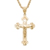 Thumbnail Image 0 of Diamond-Cut Crucifix Pendant in Brass with 14K Gold Plate - 24"