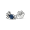 Thumbnail Image 0 of 016 Gauge Pear-Shaped Blue Cubic Zirconia Vintage-Style Labret in Stainless Steel