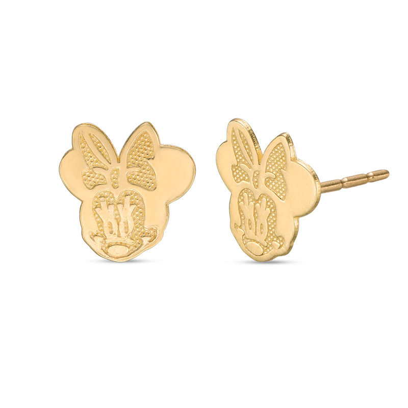 Child's ©Disney Minnie Mouse Multi-Finished Stud Earrings in 10K Gold