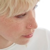 Thumbnail Image 1 of 14K Semi-Solid and Hollow Gold CZ Three Piece Nose Ring Set - 22G