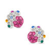Thumbnail Image 0 of Child's Multi-Colored Crystal and Enamel Cupcake Stud Earrings in 14K Gold
