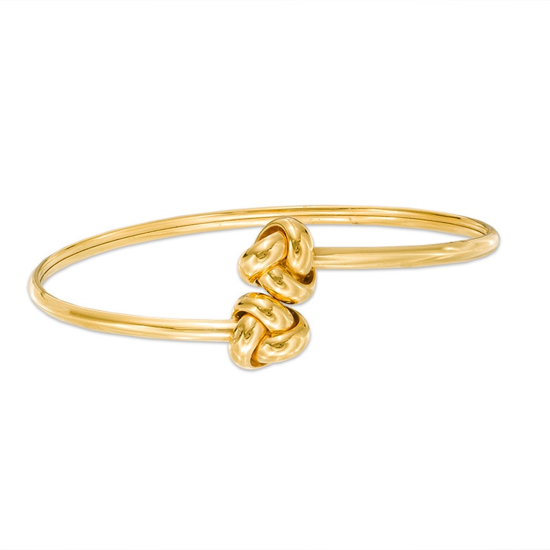 Made in Italy Love Knot Bypass Bangle in 10K Gold