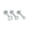 Thumbnail Image 0 of Solid and Tube Stainless Steel CZ Three Piece Stud Set - 16G