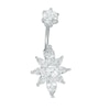 Thumbnail Image 0 of Solid Stainless Steel CZ Sunburst Belly Button Ring - 14G