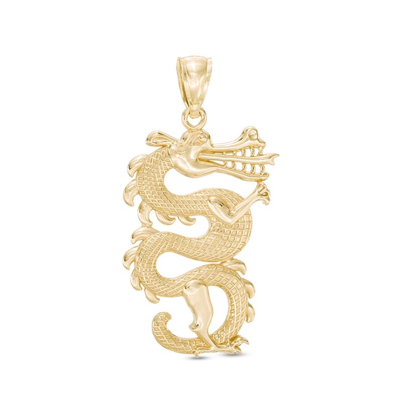 Textured Dragon Charm in 10K Gold