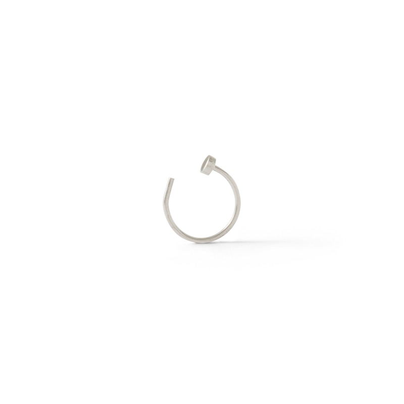 14K Solid White Gold Nose Ring - 22G 5/16"