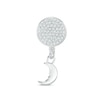 Thumbnail Image 1 of White Crystal Disc and Moon Charm in Sterling Silver