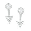 Thumbnail Image 0 of Cubic Zirconia Circle Stud Earrings with Triangle Drop Jackets Set in Sterling Silver
