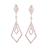 Thumbnail Image 0 of Cubic Zirconia Double Geometric Drop Earrings in Sterling Silver with 14K Rose Gold Plate