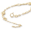 Thumbnail Image 1 of Hollow Puff Heart and Key Link Bracelet in 10K Solid Gold - 7.5"