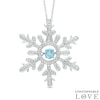 Thumbnail Image 0 of 4mm Swiss Blue Topaz Snowflake Pendant in Sterling Silver