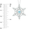 Thumbnail Image 1 of 4mm Swiss Blue Topaz Snowflake Pendant in Sterling Silver