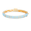 Thumbnail Image 0 of Child's ©Disney Elsa and Anna "LET IT GO" Enamel Bangle in Brass with 18K Gold Plate - 6"
