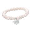 Thumbnail Image 0 of Honora 7 - 8mm Cultured Freshwater Pearl and Crystal Heart Strand Bracelet in Sterling Silver - 7.25"