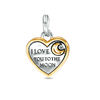Thumbnail Image 0 of "I LOVE YOU TO THE MOON" Heart Bracelet Charm in Sterling Silver and 14K Gold Plate