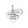 Thumbnail Image 0 of Oxidized "I love you to the moon" Heart Bracelet Charm in Sterling Silver