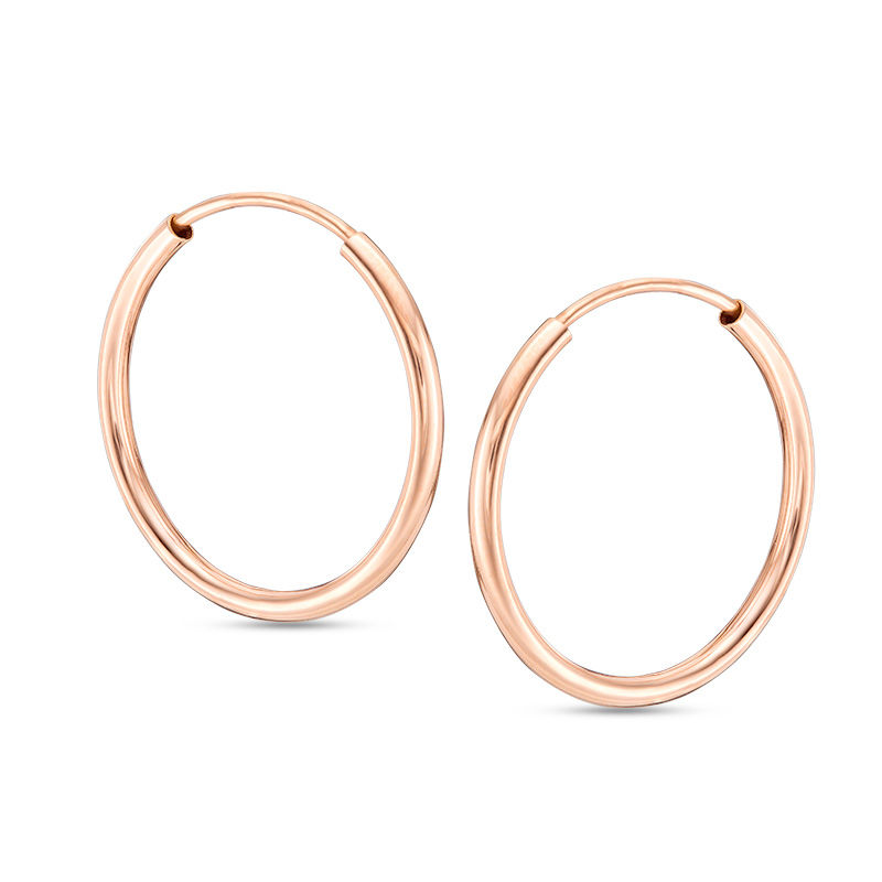20mm Tube Hoop Earrings in 14K Rose Gold