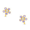 Thumbnail Image 0 of Child's Purple and White Crystal Flower Stud Earrings in 14K Gold