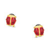 Thumbnail Image 0 of Child's Red and Black Enamel Ladybug Stud Earrings in 14K Gold
