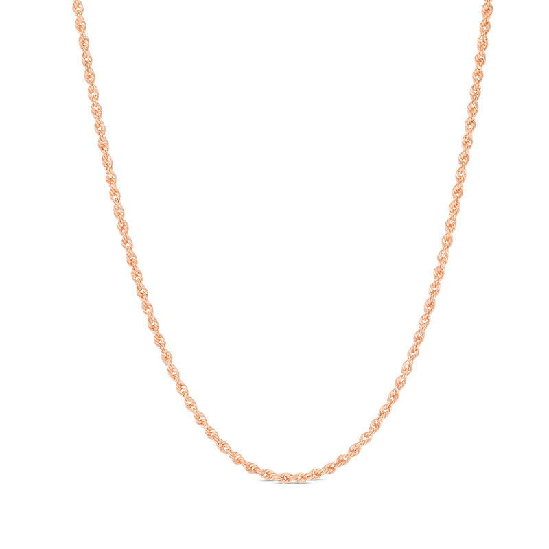 012 Gauge Rope Chain Necklace in 10K Rose Gold - 16"