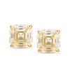 Thumbnail Image 0 of 8mm Fancy Square Yellow Cubic Zirconia Solitaire Stud Earrings in 10K Gold