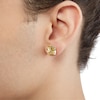 Thumbnail Image 2 of 10mm Fancy Square Yellow Cubic Zirconia Solitaire Stud Earrings in 14K Gold