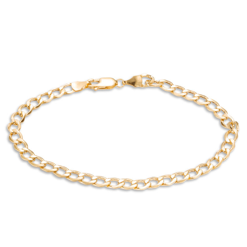 110 Gauge Hollow Curb Chain Bracelet in 10K Gold - 8"
