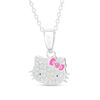 Thumbnail Image 0 of Child's Crystal Hello Kitty® Pendant in Sterling Silver - 15"