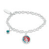Thumbnail Image 0 of Child's Blue Crystal ©Disney Ariel Charm Bracelet in Brass with White Rhodium - 6"