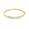 Thumbnail Image 0 of Child's Oval Cubic Zirconia Three Stone Bangle in 10K Gold - 4.5"