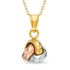 Thumbnail Image 0 of Made in Italy Love Knot Pendant in 10K Tri-Tone Gold - 17"