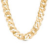 Thumbnail Image 0 of 10.5mm Diamond-Cut Curb Chain Necklace in Brass with 14K Gold Plate - 24"