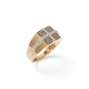 Thumbnail Image 1 of 1/4 CT. T.W. Champagne and White Diamond Square Cross Ring in 10K Gold