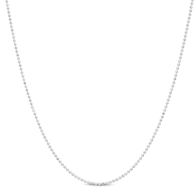 120 Gauge Diamond-Cut Bead Chain Necklace in Sterling Silver - 20"