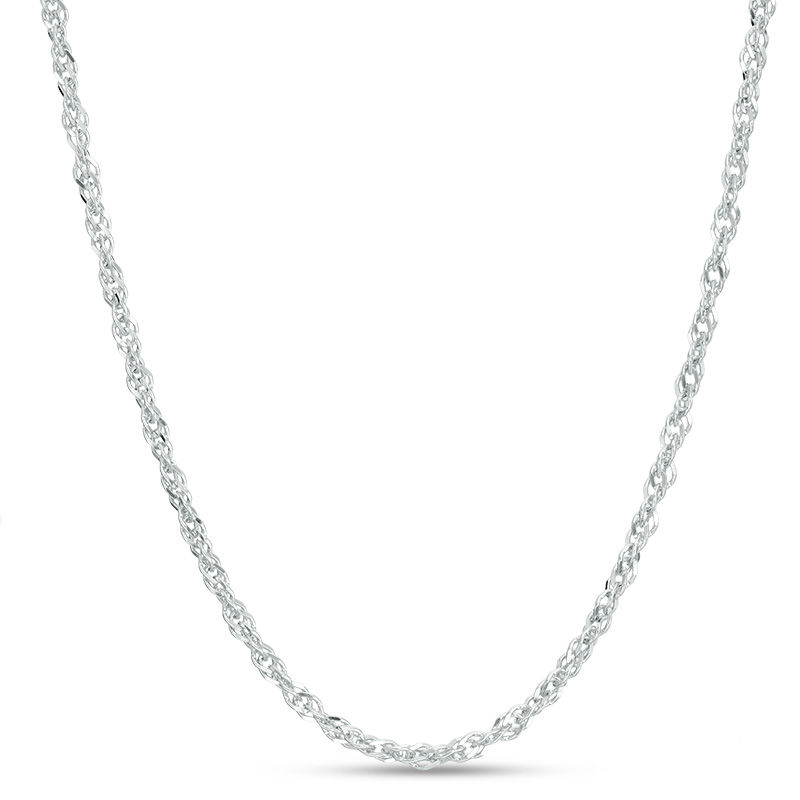 040 Gauge Singapore Chain Necklace in Sterling Silver - 22"